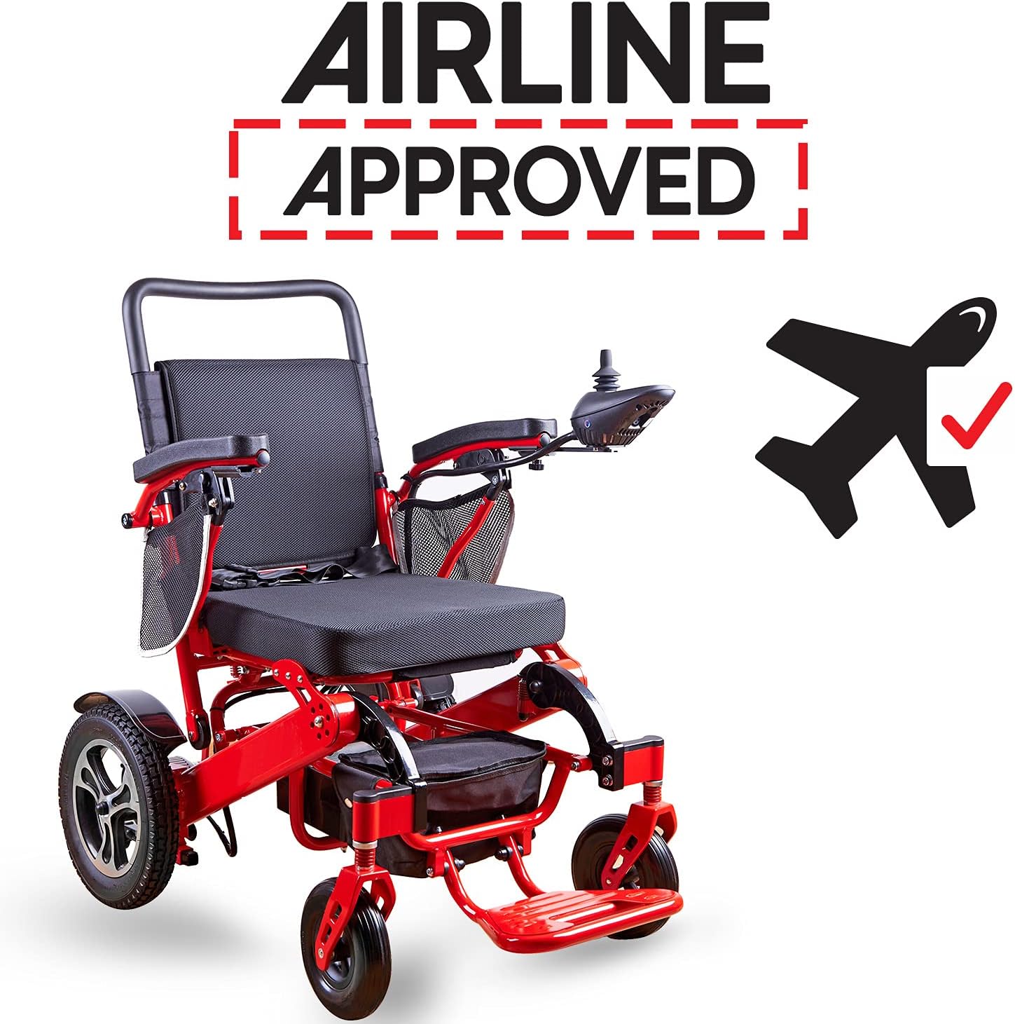 ActiWe Electric Wheelchairs for Adults –Portable Foldable Motorized Wheelchair w/ Remote Control – All Terrain Long Range (Up to 20 Miles w/ 20 AH Battery) Super Power (600 W) Wheel Chair (Red Frame) : Health & Household
