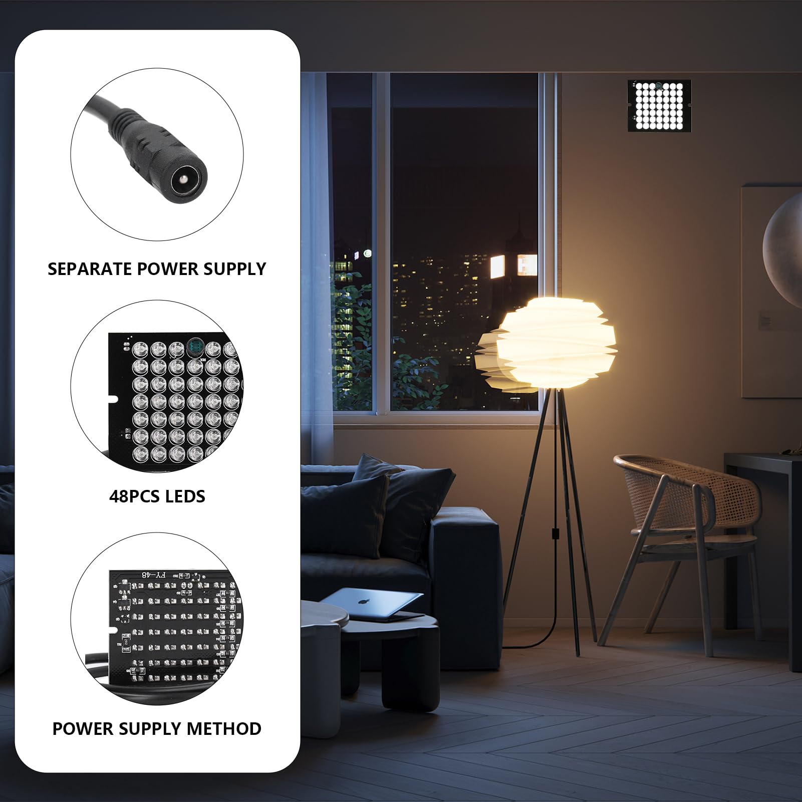 Lampada a infrarossi 940nm DC12V 48 LED CCTV Illuminatore per telecamera di sicurezza