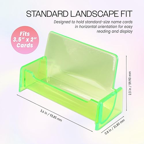 Miniatura 2 de Beauticom® Soporte de plástico transparente para tarjetas de visita para encimera de escritorio (verde transparente, 3 piezas)