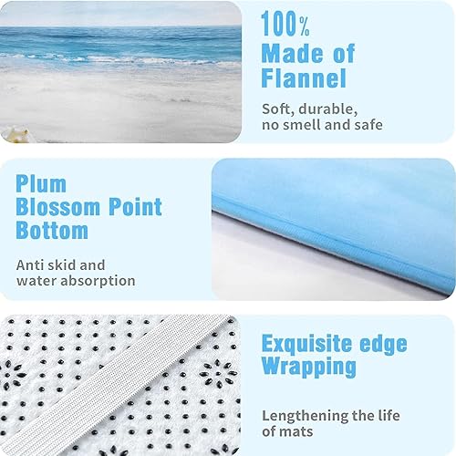 Miniatura 4 de Emvency Juego de 4 cortinas de ducha de Navidad, diseño de reno de pino y copos de nieve con alfombras antideslizantes, cubierta gris para tapa de