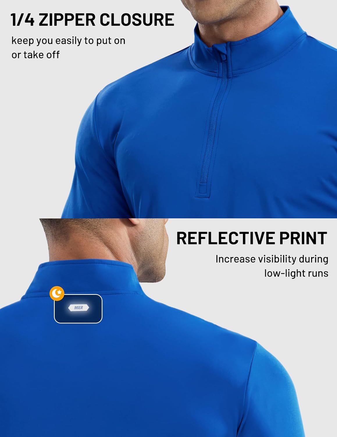 MIER Mens Quarter Zip Pullover Dry Fit Lightweight 1/4 Zip Long Sleeve Shirts for Athletic Running Golf Hiking, UPF 50+ - Image 5
