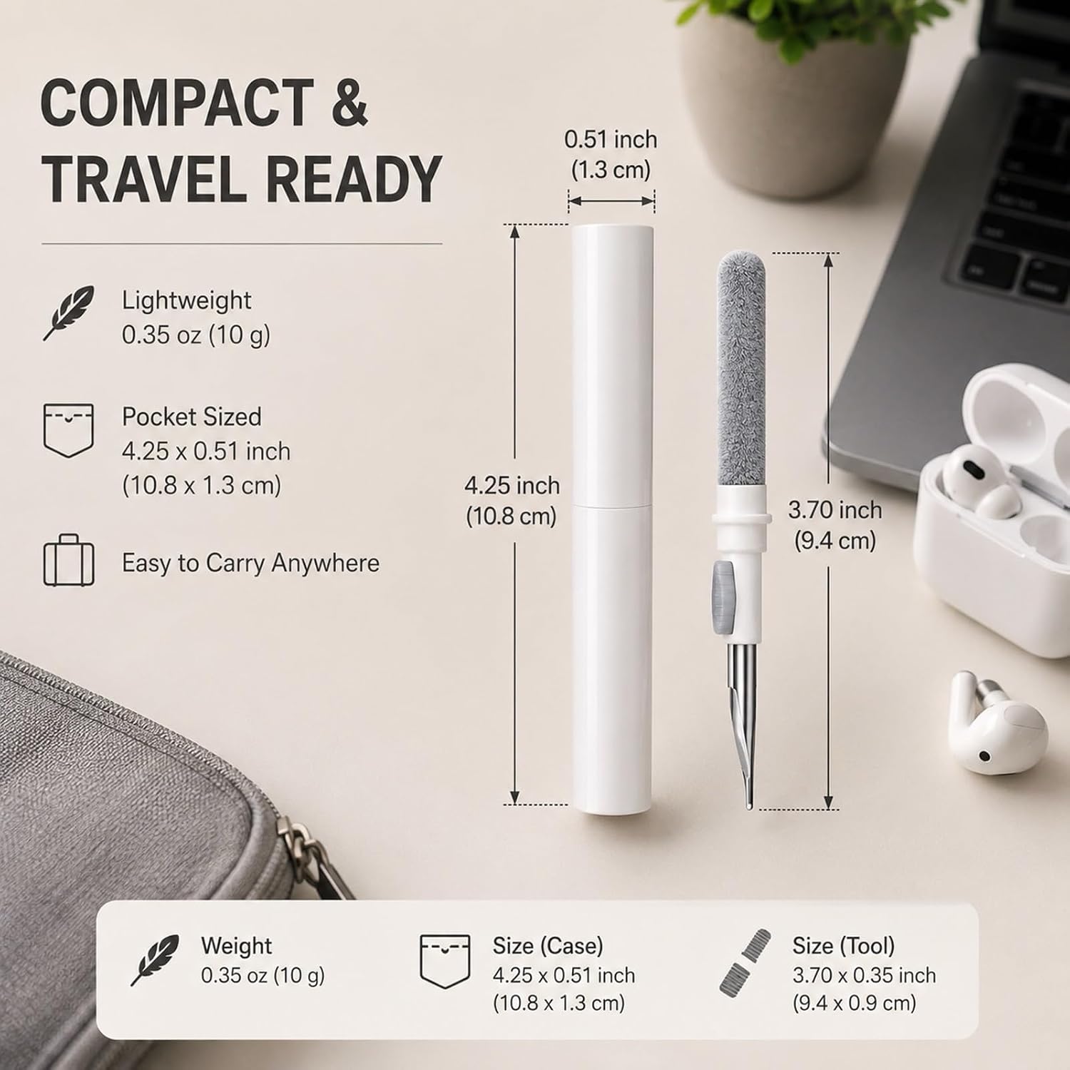 3 Pack Multi-Function Cleaning Kit with Soft Brush, Portable Cleaning Tools for Earbuds, Charging Cases, Keyboards, Phones & Small Electronics