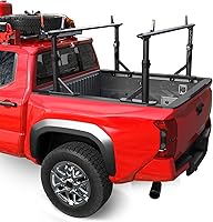 TRUMGETA 800 lbs Quick-Adjust Aluminum Truck Ladder Rack for Tacoma, Gladiator & Mid-Size Pickups w/ Bed Rails - No-Drill Install