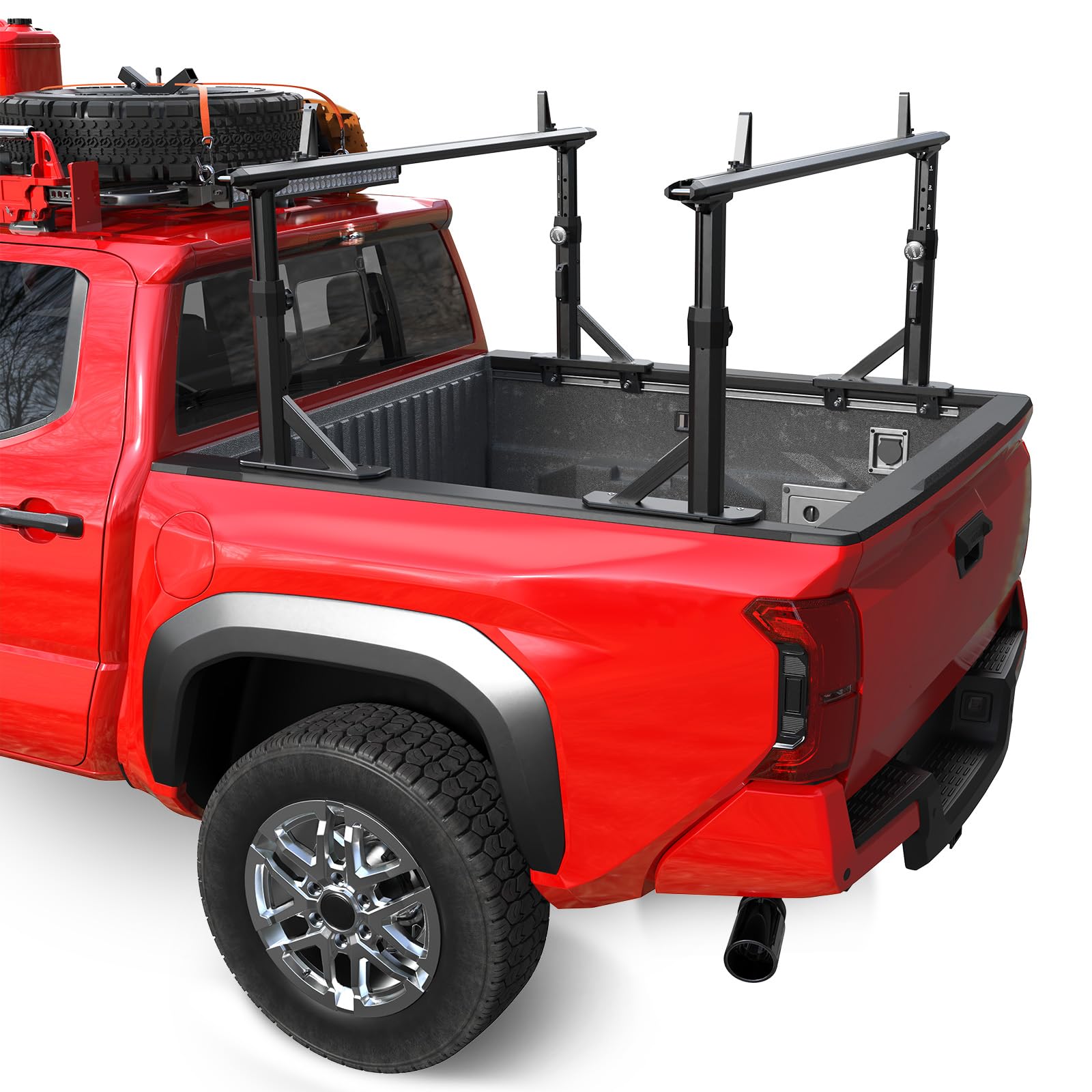 Photo 1 of ***UPDATED 5/31*** TRUMGETA 800 LBS Truck Ladder Rack, 19"-25" Quick-Adjust Aluminum Truck Bed Rack, Fit for Toyota Tacoma Jeep Gladiator Mid-Size Pickups with Bed Rails