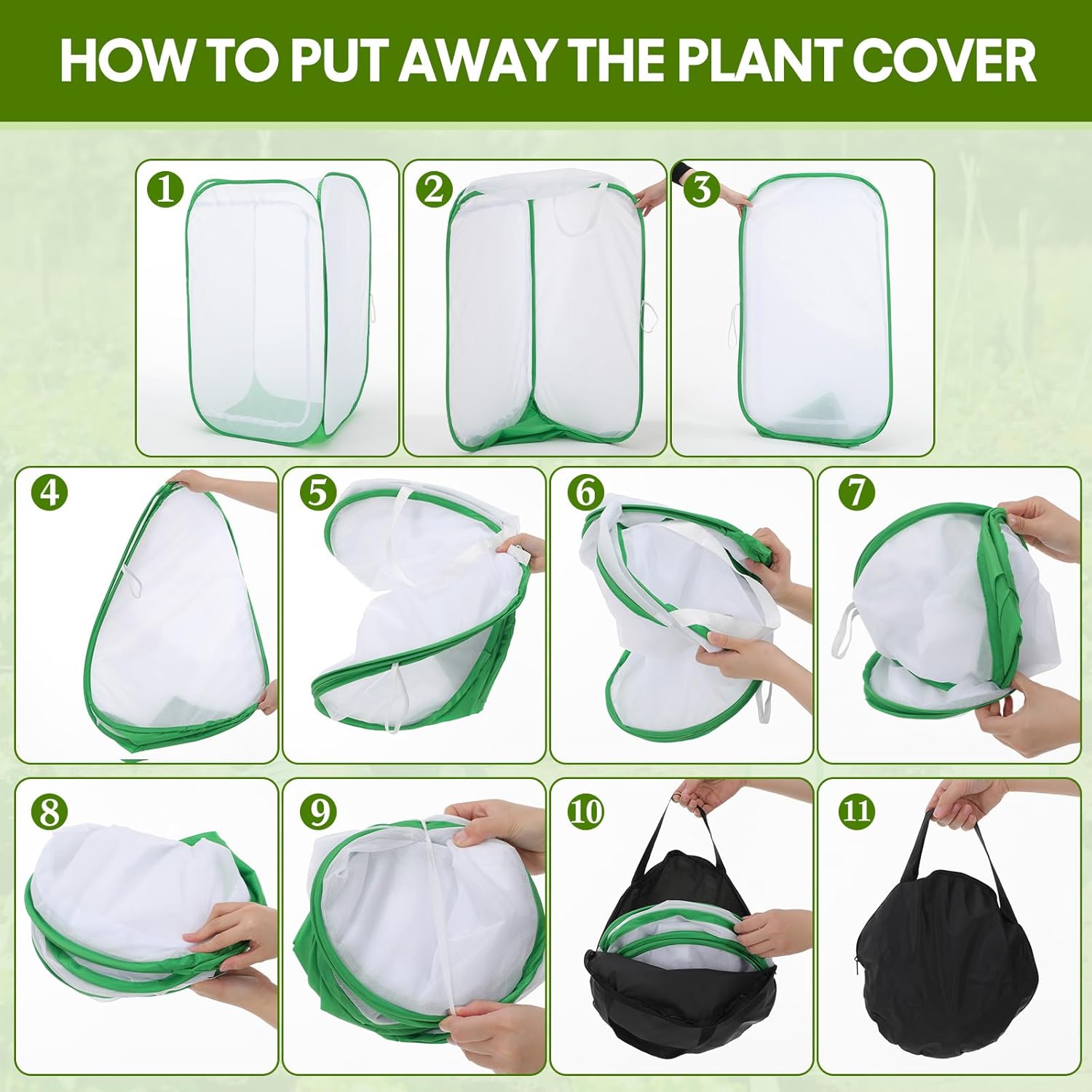 Gilprop 2 Pack Mesh Plant Covers 35 x 35 x 59 Inch Tomato Crop Netting Cage Garden Tents for Plant Protection from Insects Animals Outdoor Tall Crop Cage for Fruit, Vegetables, Flowers and Herbs