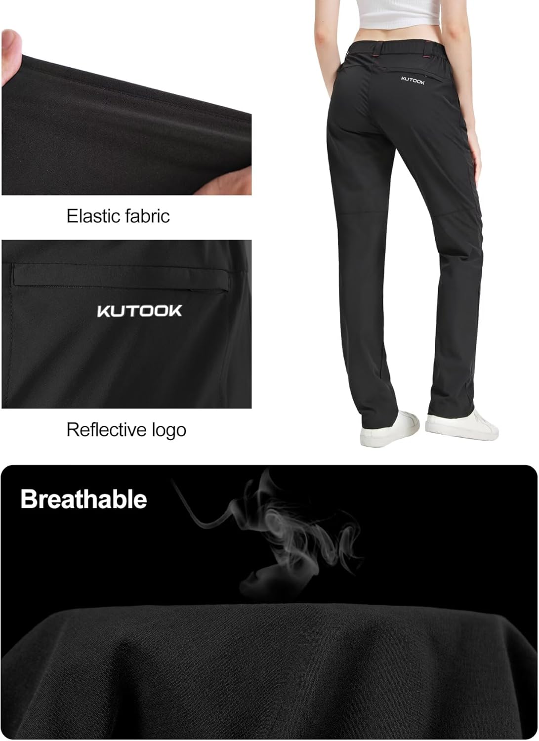 KUTOOK Womens Hiking Pants Quick Dry Lightweight Water Resistant Cargo Pants with Pockets Athletic Outdoor Travel All Seasons