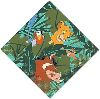 Fun Express - Lion King Beverage Napkins for Birthday - Party Supplies - Licensed Tableware - Licensed Napkins - Birthday - 16 Pieces