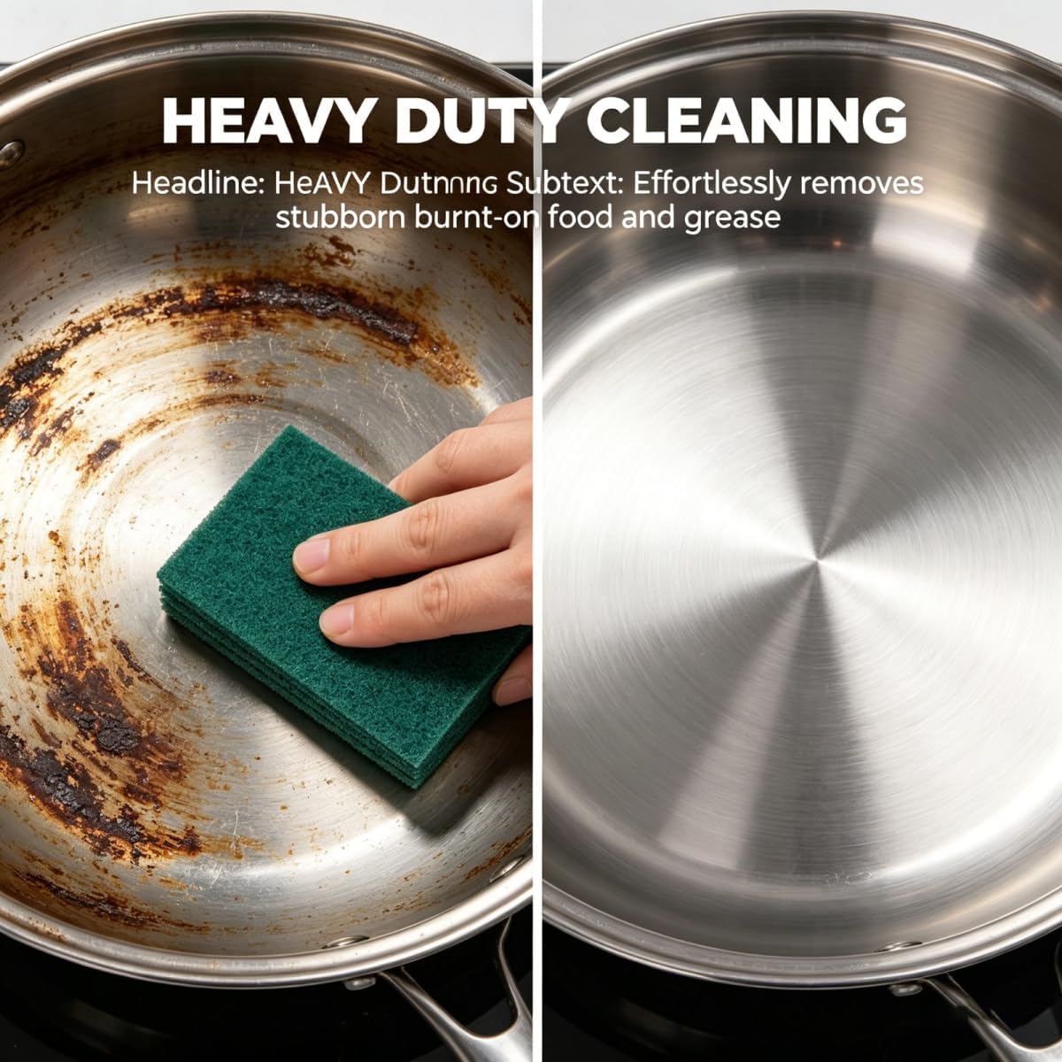 Bulk Heavy Duty Scouring Pads with Emery, 6" x 4" Large Green Scrub Pads for Kitchen Cleaning, Durable Polyester Abrasive Dish Scrubber for Pot, Pan, Grill and Stove,(28Count) image 3