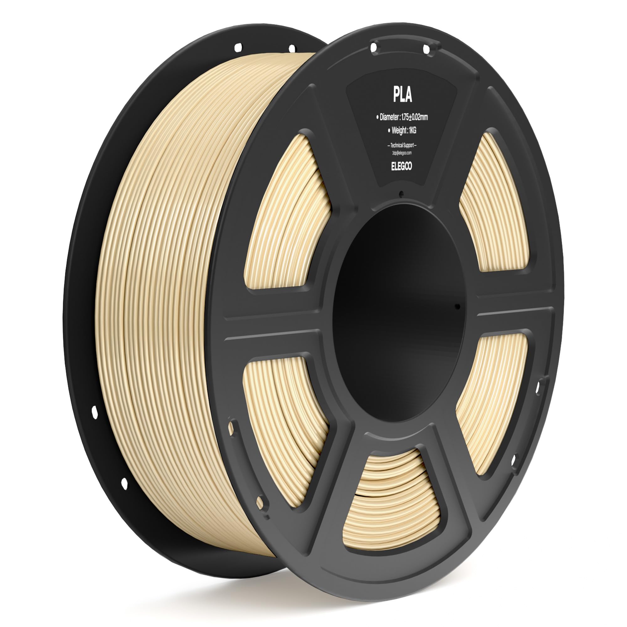 ELEGOO PLA Filament 1.75mm Beige 1KG, 3D Printer Filament Dimensional Accuracy +/- 0.02mm, 1kg Spool(2.2lbs) Fit Most FDM 3D Printers
