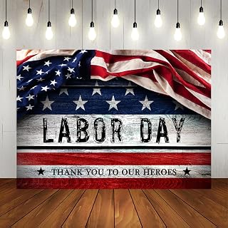 Lofaris Happy Labor Day 背景旗 大きな写真背景 レイバーデーデコレーション アメリカのお祝いパーティー 家庭 教室 写真 壁装飾 屋外 屋内 ブース小道具 7x5フィート