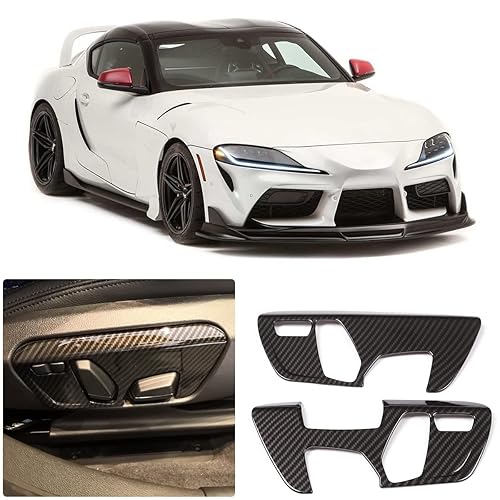 Compatible con Toyot@Supra GR A90 A91 MK5 2020-2026 interruptor de botón de ajuste Panel decorativo Accesorios de aleación (patrón de fibra de