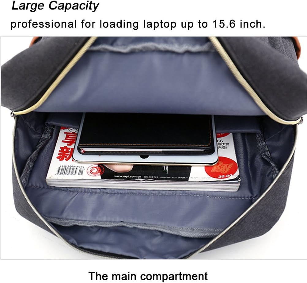Unisex Professional Slim Business Laptop Backpack, Feskin Fashion Casual Durable Travel Rucksack Daypack (Waterproof Dustproof) with Tear Resistant Design for Macbook, Tablet - Dark Grey