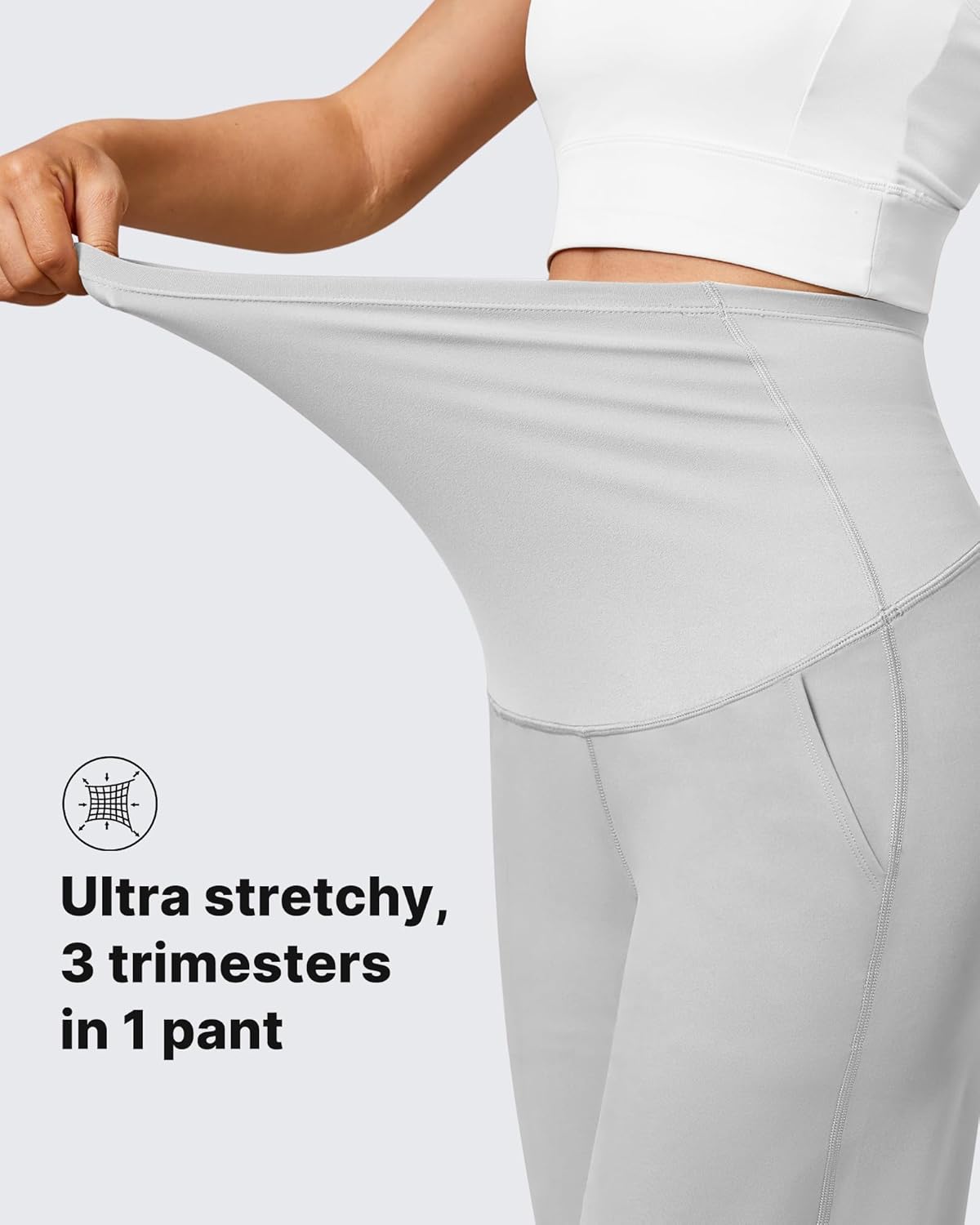 G4Free Maternity Pants Over The Belly Yoga Dress Work Pregnancy Pants Stretchy Lounge Wide Leg Trousers with Pockets - Image 5