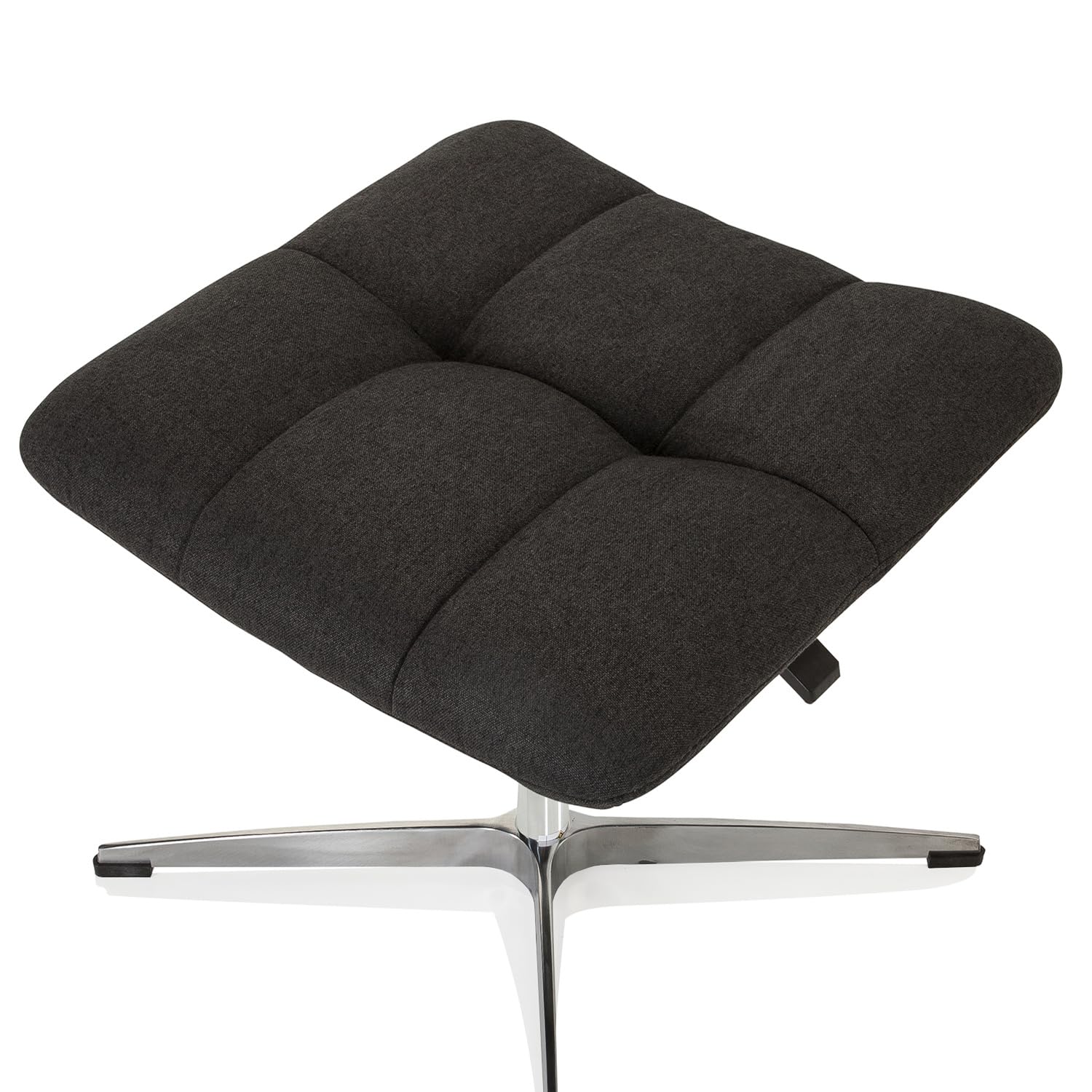HJH Office 671005 Sgabello con Sedile Imbottito SARANTO Tessuto, regolabile in altezza, Pouf in stile retró, Nero