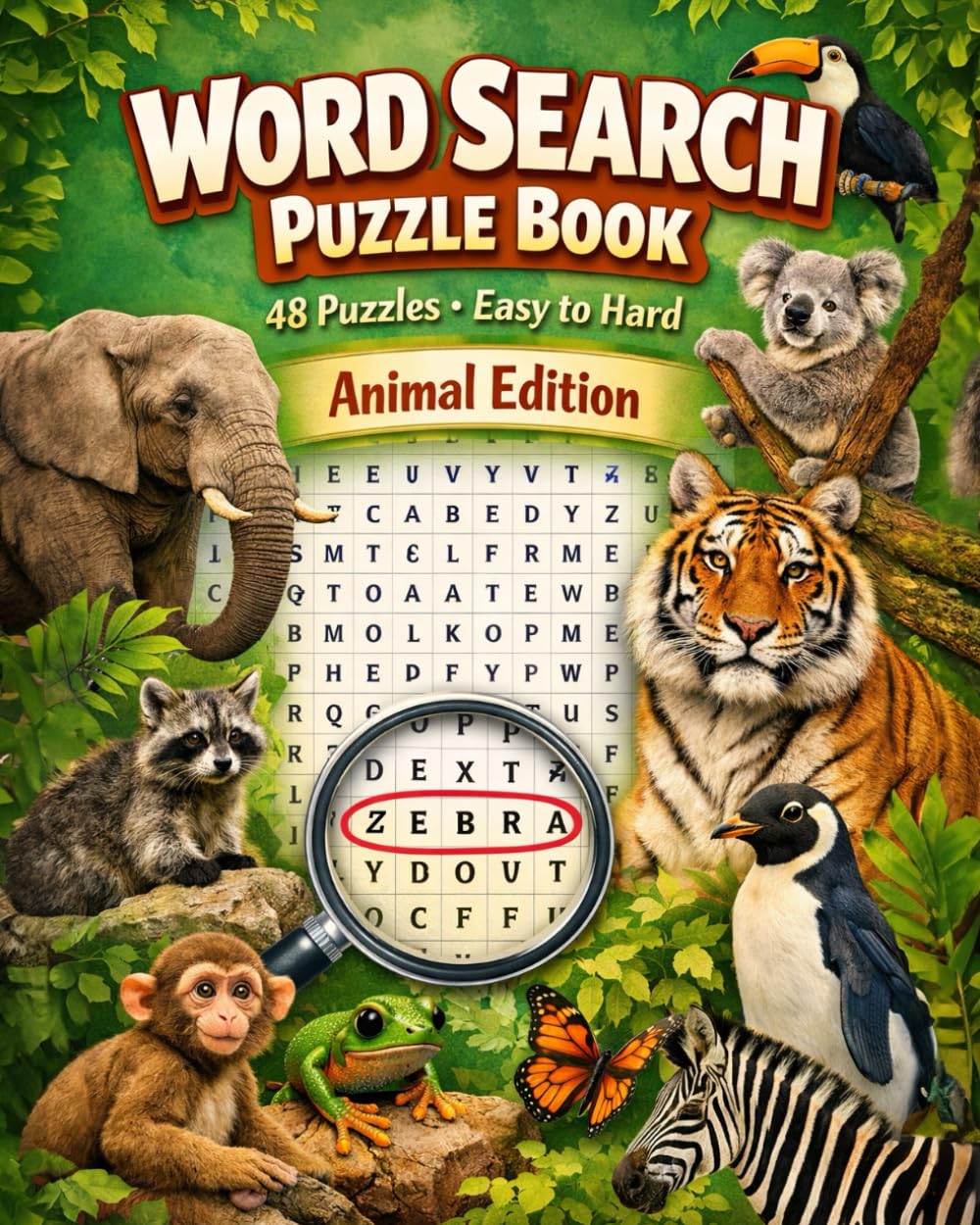 Animal Word Search Puzzle Book: A Calming Collection of Wildlife-Themed Word Searches for Stress Relief and Mental Sharpness