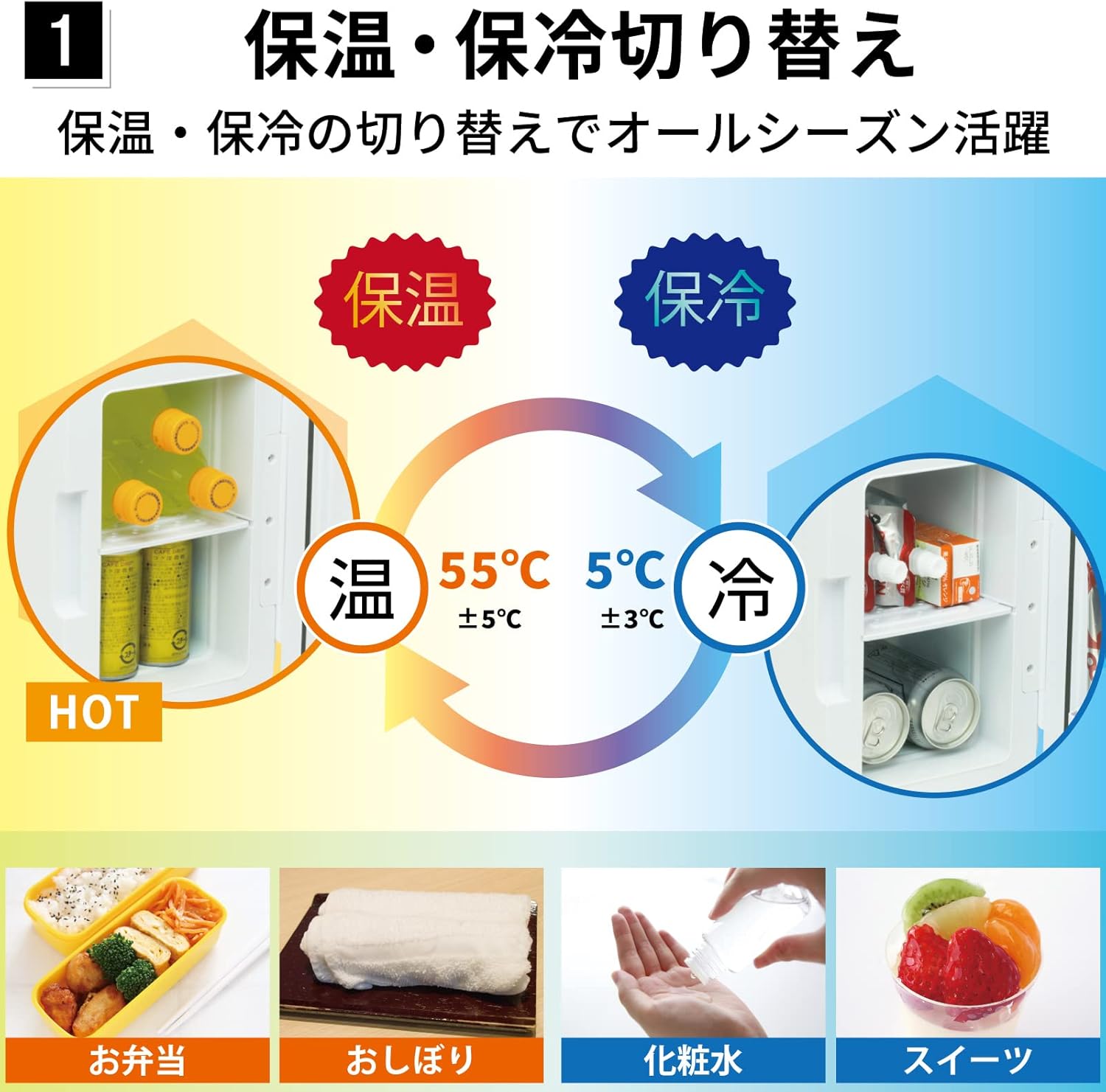 オーム電機 冷蔵庫 保温庫 冷温庫 小型 ポータブル ミニ 保冷保温庫 家庭車載両用 電子式 5リットル ボックス ホワイト KAJ-R056R-W 08-1284