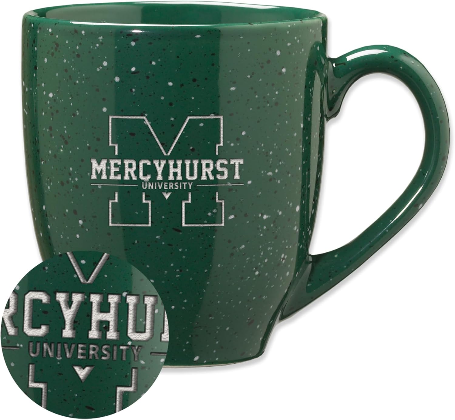 Rico Industries NCAA 16 oz Team Color Laser Engraved Speckled Ceramic Coffee Mug (M Schools)