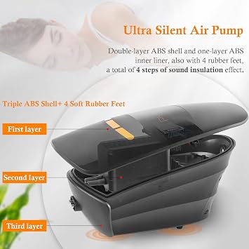 400GPH Aquarium Air Pump, Large Air Volume Aquarium Air Compressor, Silent Fish Tank Oxygen Pump for Hydroponic Systems, Ponds, Aquaculture