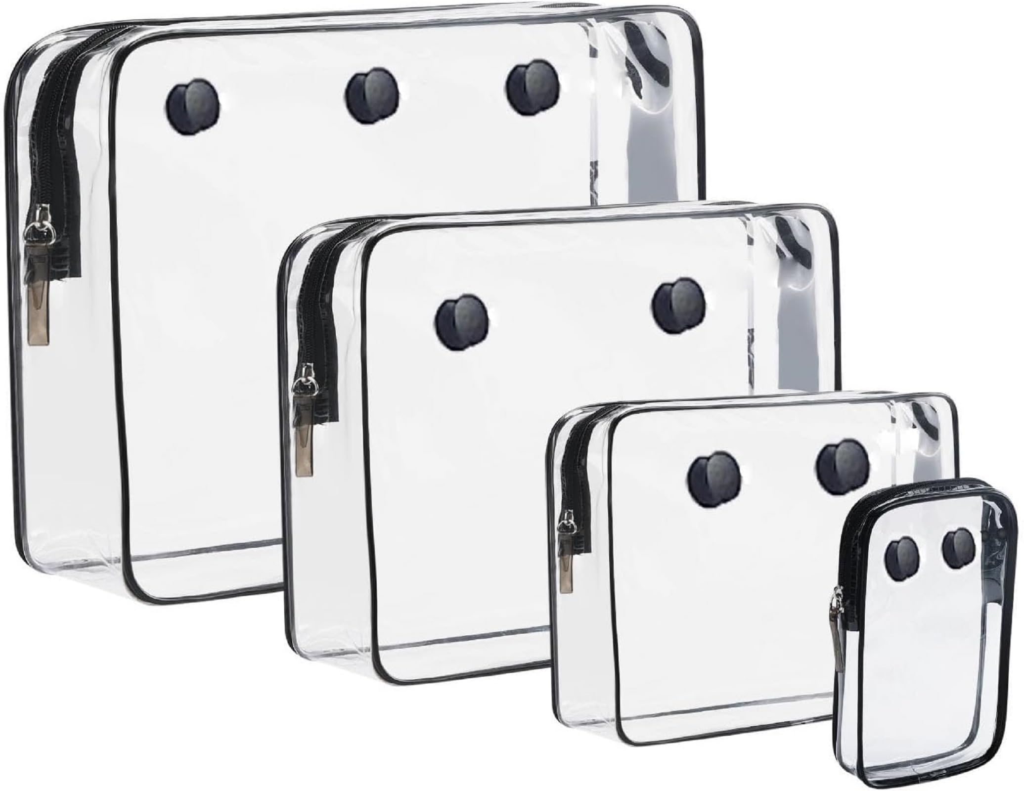 Qinyurj 4 packs Clear Bogg Bag Pouches for Bogg Bag Accessories Clear Beach Tote Bag Storage Travel Cosmetic Organizer (Black)