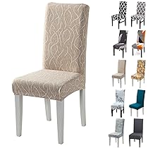 Layack Coprisedie con Schienale 6 Pezzi, Lavabile Estraibile Misura Universale Fodere per Sedia in Spandex Elasticizzato per Sala da Pranzo, Feste, Hotel, Ristorante