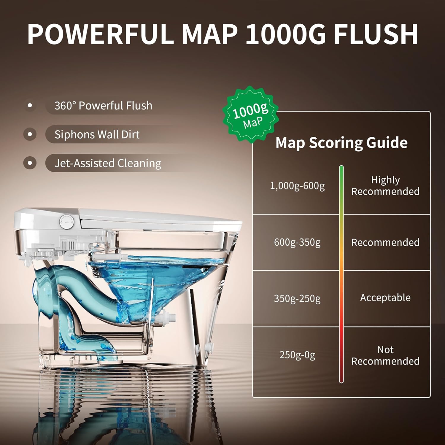 DeerValley Smart Toilet One Piece Tankless Toilet with Bidet Built in Smart Toilet with 1.28GPF Auto Flush Foot Kick Blackout Flush Warm Water and Air Dryer Heated Seat Remote Control - DV-1S0456