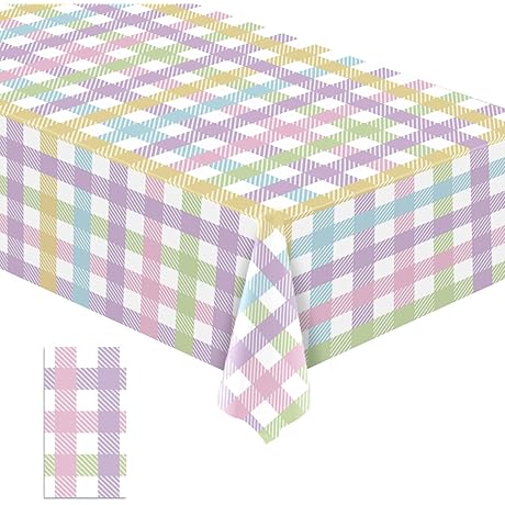Easter Pastel Buffalo Check Plaid Tablecloth