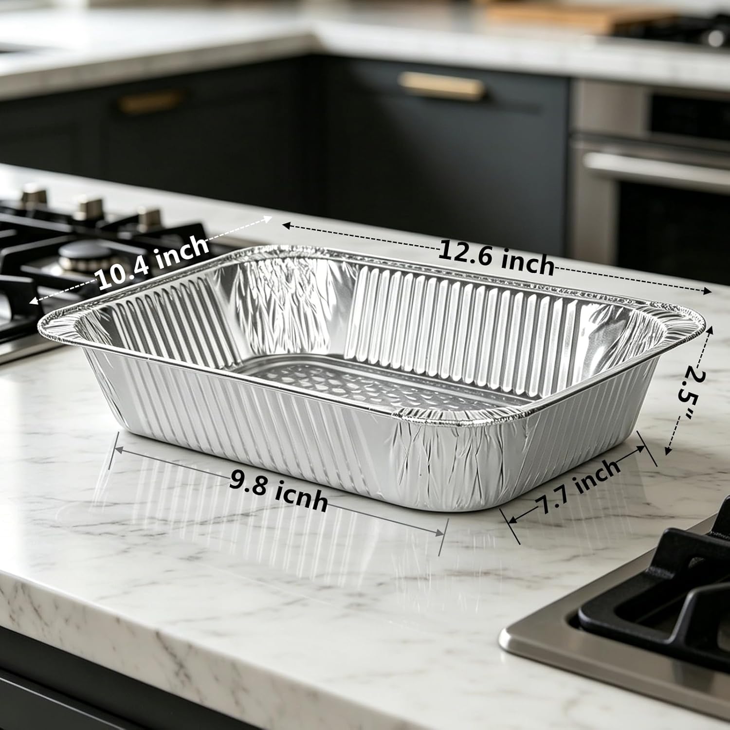 9x13 Inch Disposable Aluminum Foil Pans with Clear Lids(20 Pack)Half Size Tin Foil Pans,Disposable Food Containers Baking Pans For Cooking, Meal Prep, Roasting, Chafing, Heating, Steam Table