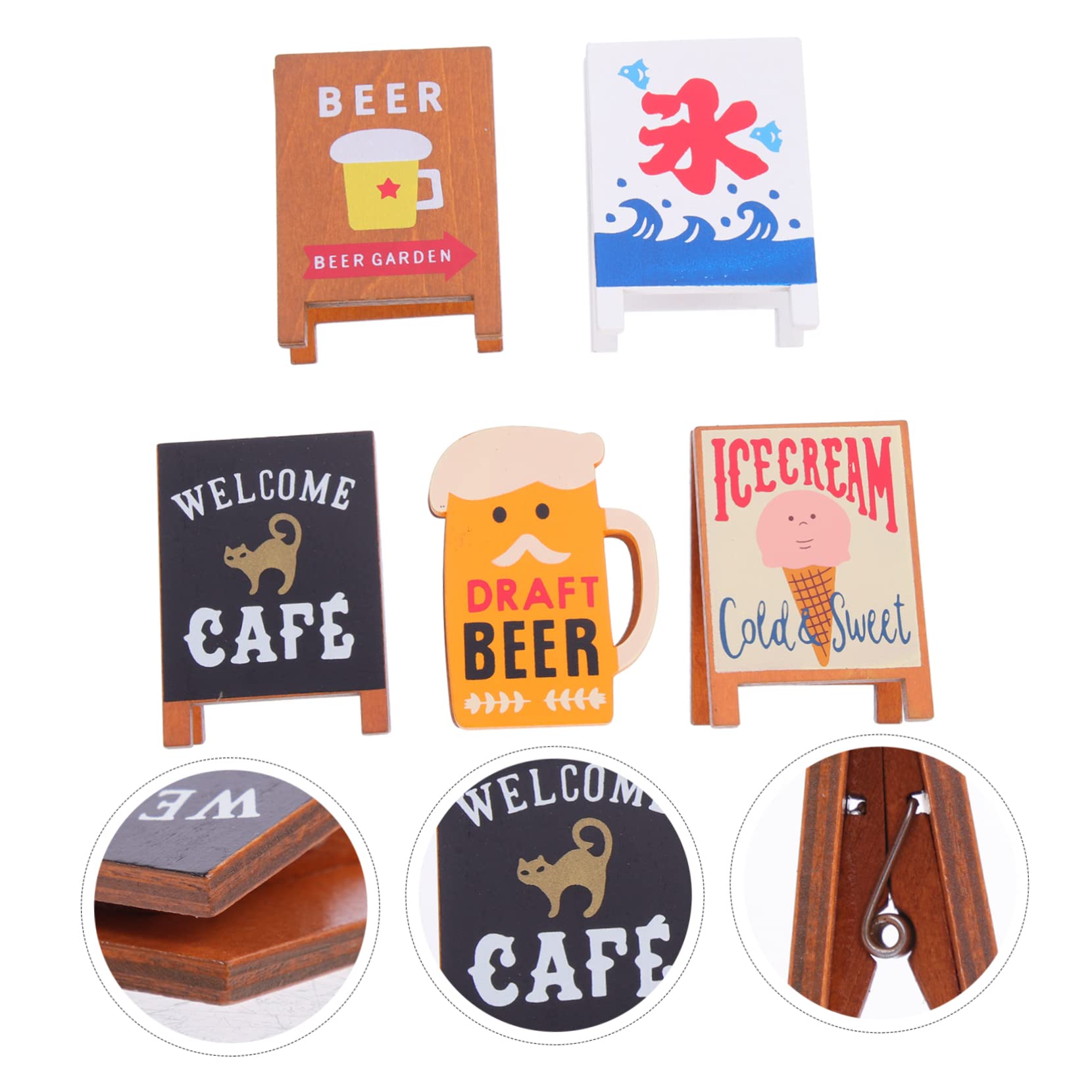 TEHAUX 25pièces Clips à Messages Multifonctionnels Bois Support De Mémo Décor De Bureau Pour Photos Et Notes Style Original Avec Motifs Variés