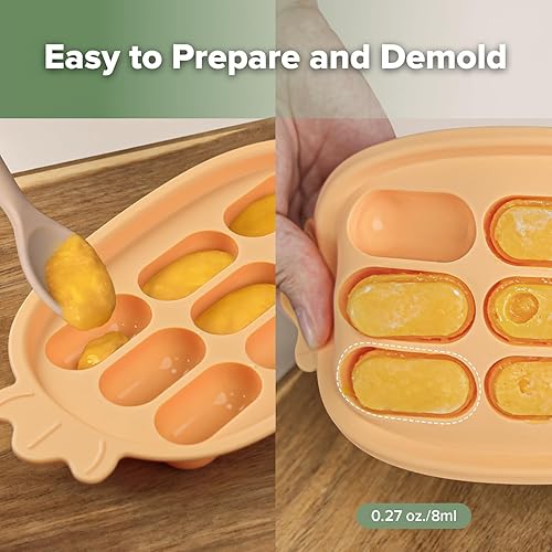 Miniatura 5 de Haakaa Molde para paletas para bebés, fabricante de alimentos para bebés y bandeja para dentición para el congelador de la leche materna, silicona