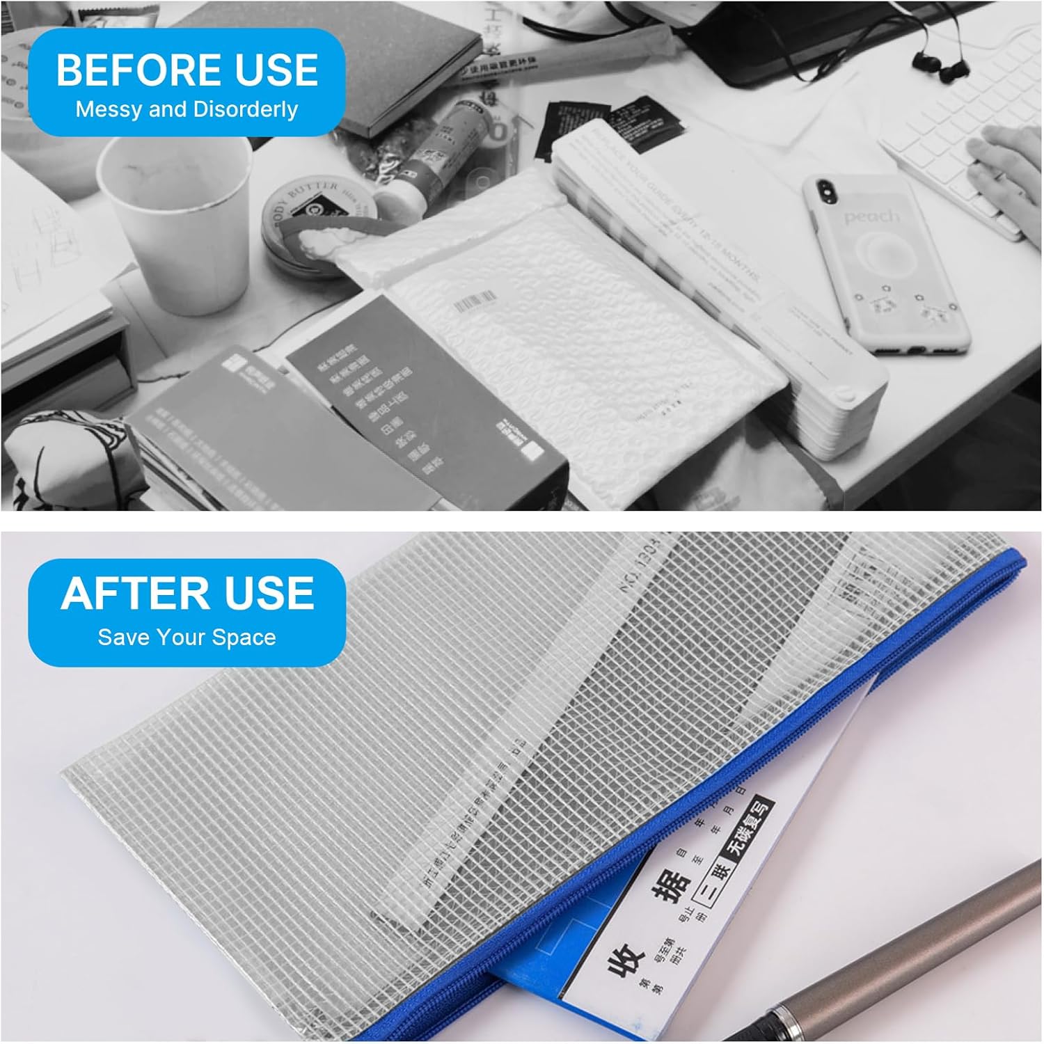 100 Pcs A6 Mesh Zipper Pouch Multipurpose Waterproof Pencil Bags 9.4" x 4.5" Small Mesh Zipper Pouches for School Office Supplies Organization, Multicolor Puzzle Bags 10 color