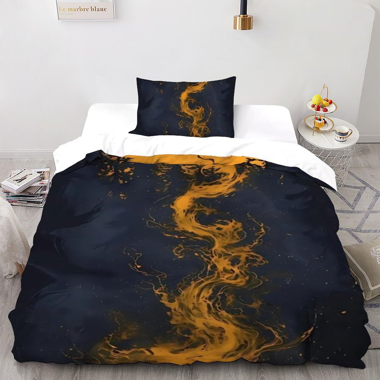 Housse de couette single forêt avec taie d'oreiller lit enfant 135x200