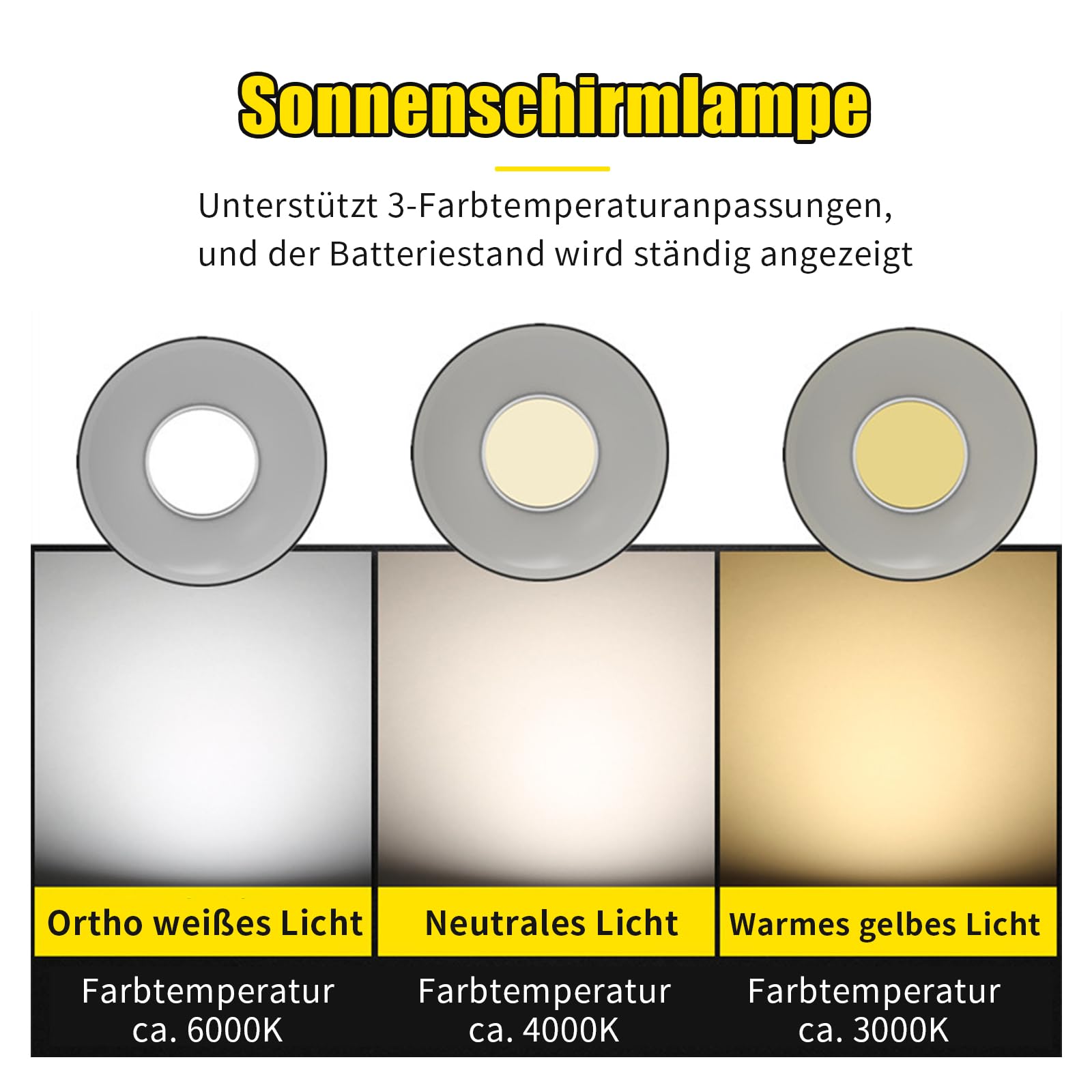 Lampe suspendue solaire parasol IP66 3 modes télécommande extérieur