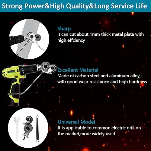 Miniatura 3 de Cortador de placa de taladro eléctrico mejorado, accesorio de taladro de metal para bricolaje, herramienta de corte de chapa para cortar varios