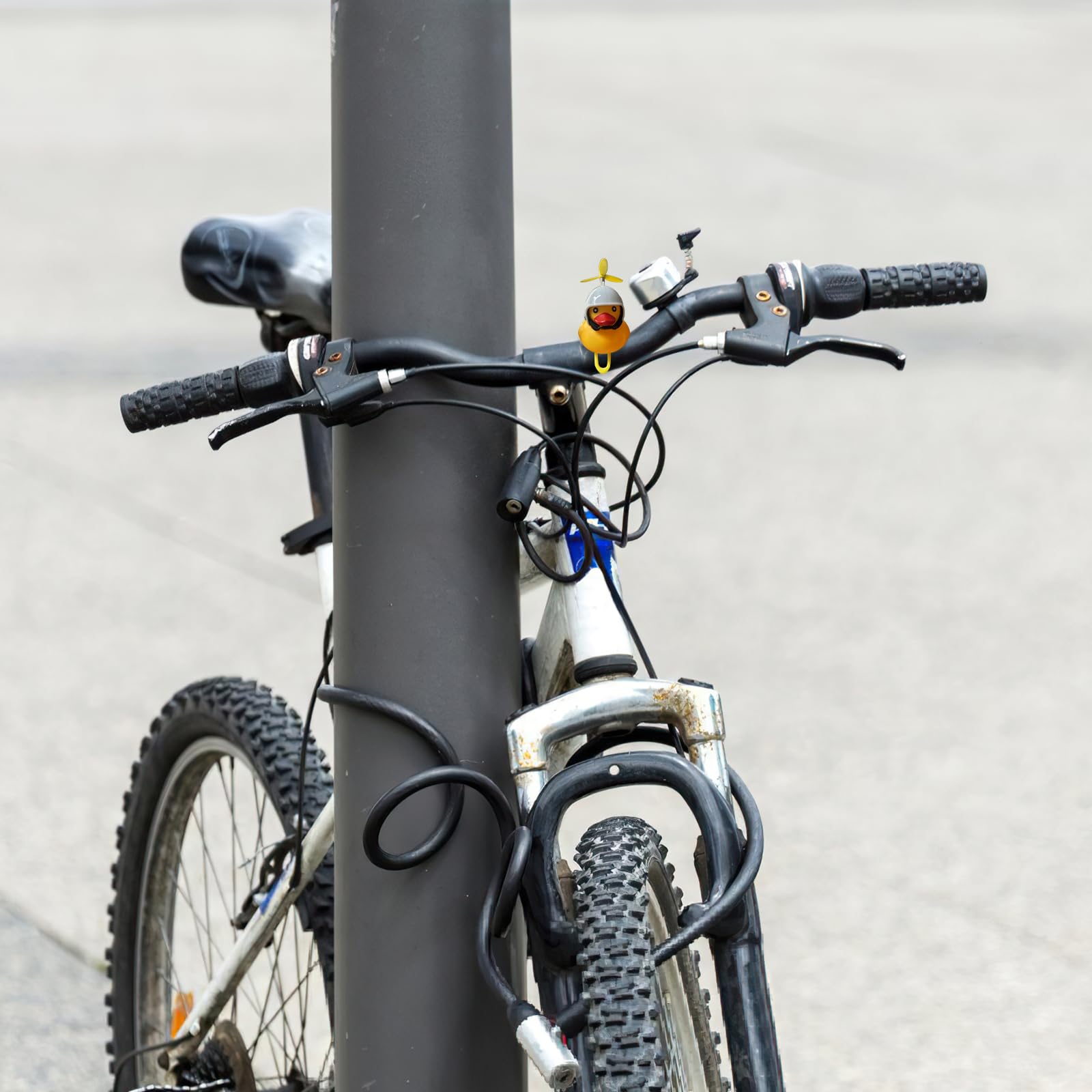 Campanello Anatra In Gomma Per Bicicletta – Set 4 Pezzi Con Luci LED E Accessori Casco Per Manubrio E Moto - 2