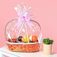 Vista 2 de UltraOutlet Paquete de 50 bolsas grandes de celofán de 18 x 24 pulgadas, cesta de regalo de celofán transparente, 2.3 mil de grosor, bolsas