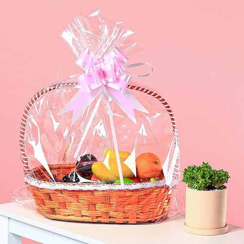 Miniatura 2 de UltraOutlet Paquete de 50 bolsas grandes de celofán de 18 x 24 pulgadas, cesta de regalo de celofán transparente, 2.3 mil de grosor, bolsas de