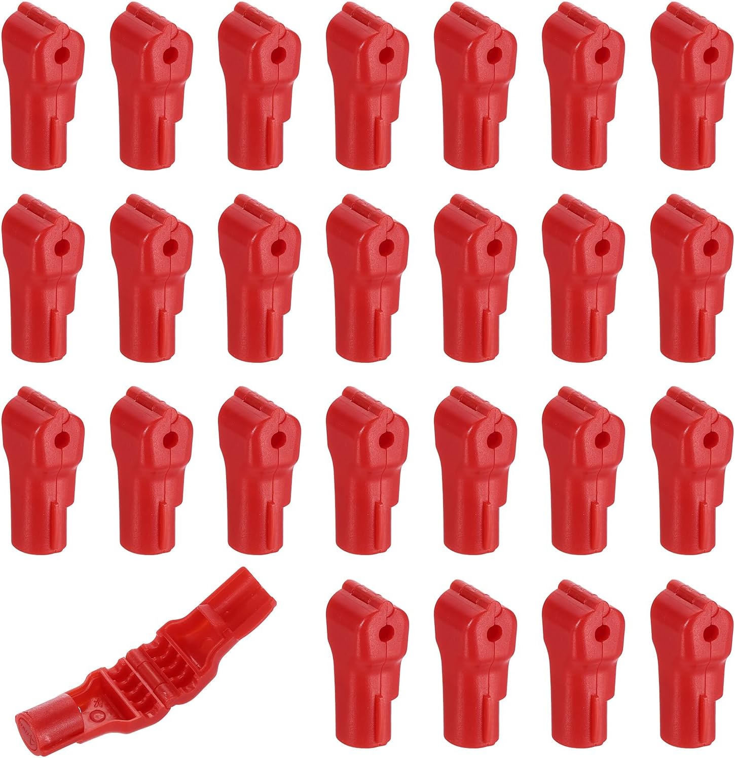 uxcell 100pcs Peg Hook Locks Stop Locks, 4mm ABS Pegboard Display Hook Security Lock, Anti Sweep Theft Stop Locks for Retail Shop and Shopping Center Pegboard Display, Red