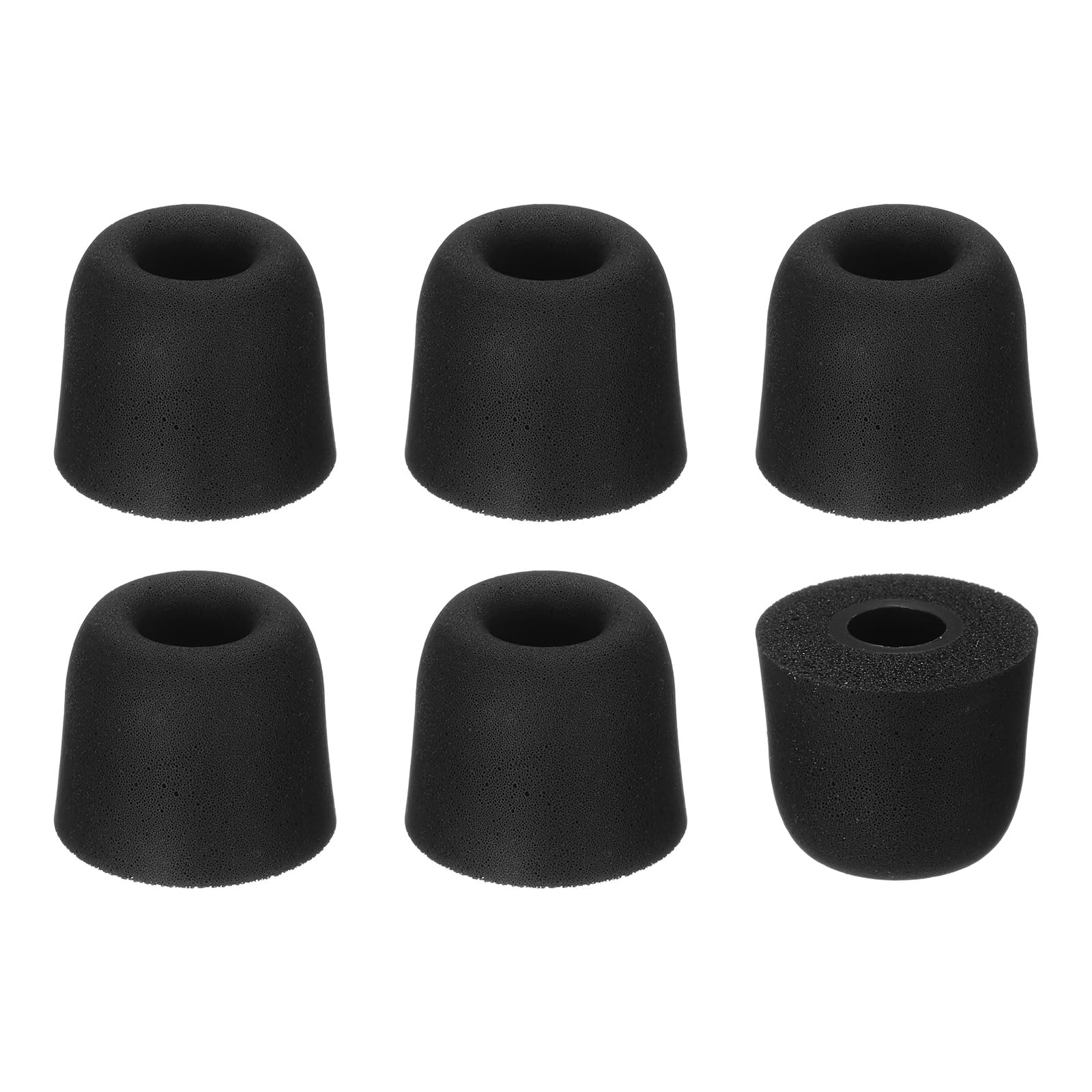 Nexarelle Memory Foam Earbud Tips (4.5mm/0.18"), 6Pcs / 3Pairs - Medium Ear Bud Replacement Tips Noise Isolation, Ultimate Comfort Secure Fit Buds for Earphones Earplugs, Black