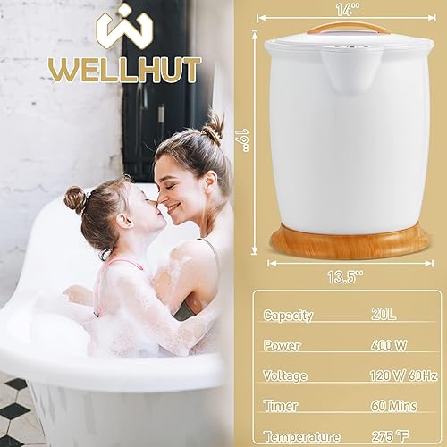 Miniatura 8 de WELLHUT Calentador de toallas para baño con soporte para fragancia, calentador de toallas de spa de lujo, calentador de toallas, apagado automático,