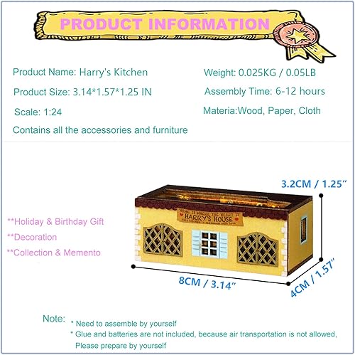 Miniatura 3 de Roroom Kit de casa de muñecas en miniatura y muebles, modelo de casa de muñecas de madera 3D con LED, idea creativa de habitación para regalo de