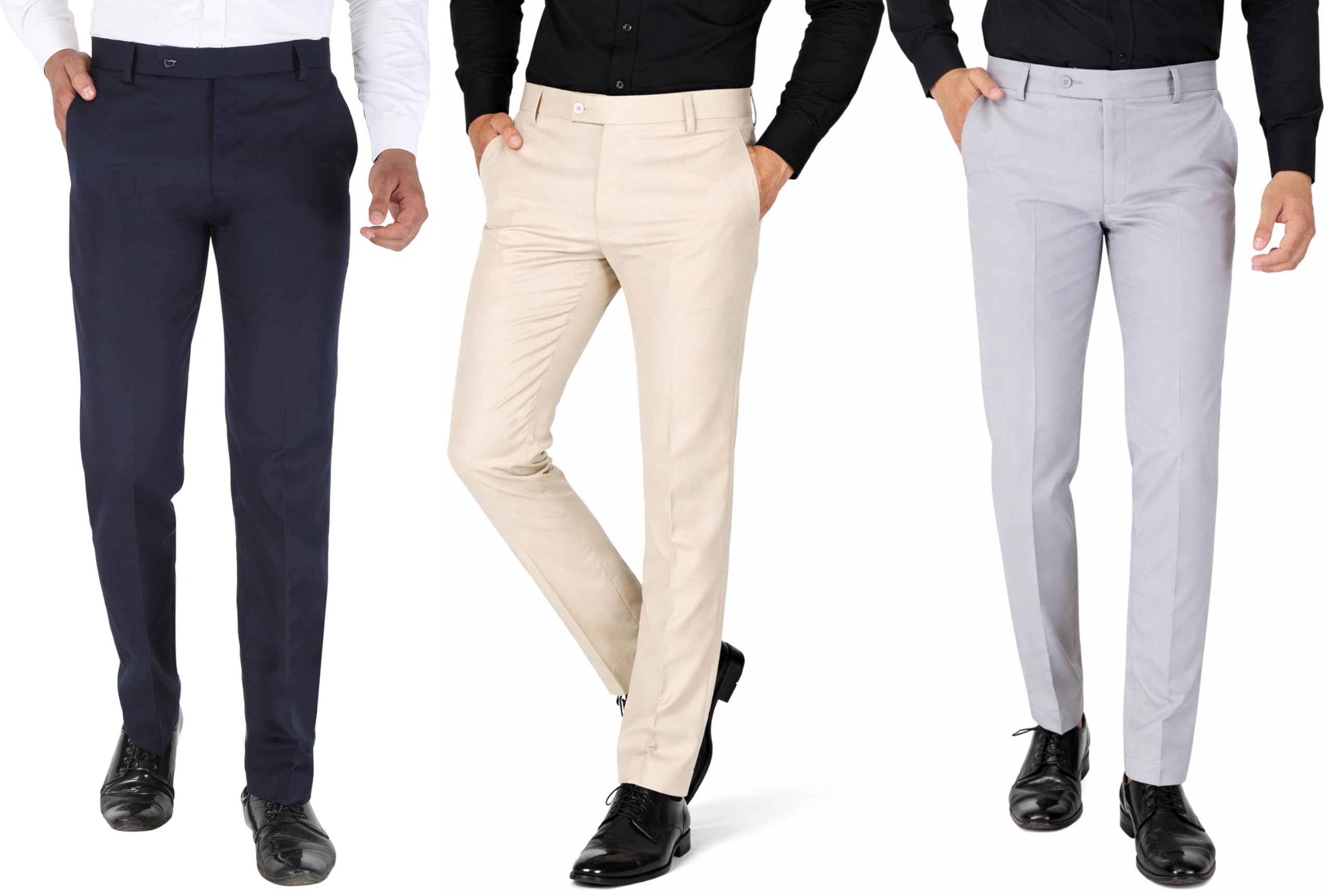 sode vilish Formal Pants for Men Office Wear Combo Pack of 3 - Premium Regular Fit Formal Trouser for Men, Boys, Gents Bottom Formal wear for Office Meeting, Party, Wedding - Set of 3-picture-56