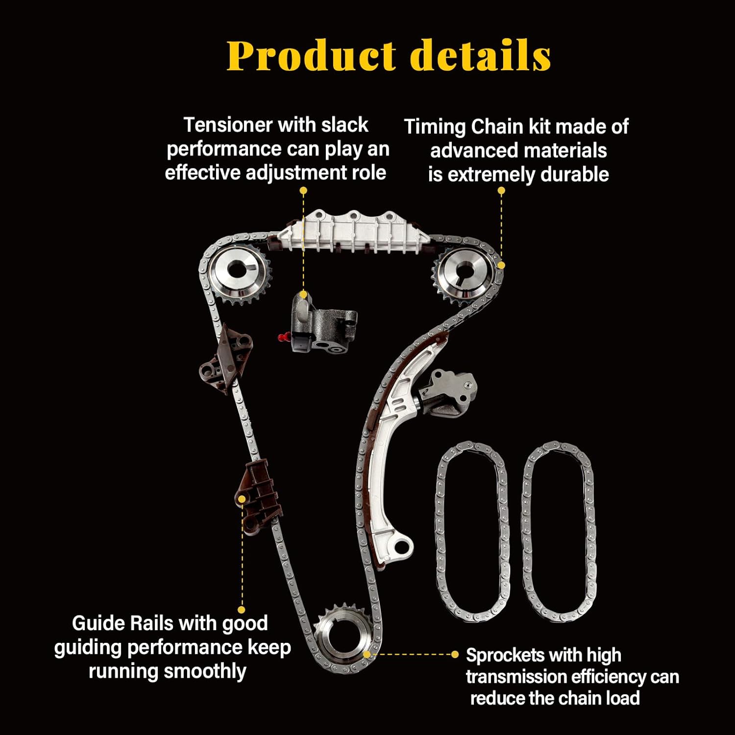 OCPTY Timing Chain Kit with Sprockets for Nissan for Infiniti Pathfinder QX4 3.5L