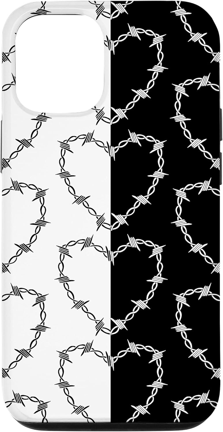 iPhone 12/12 Pro Inverted Barbed Wire Heart Emo Split Color Colorblock Y2K Case