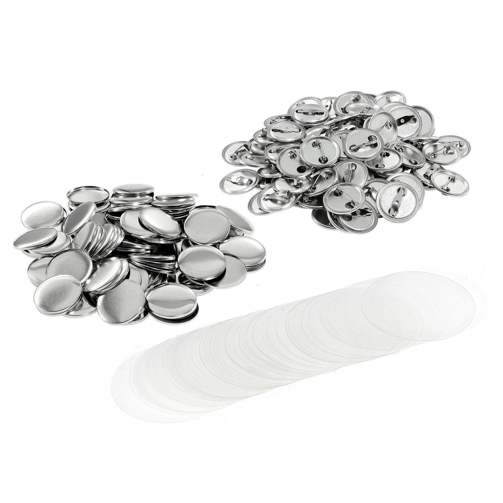 Pines de botón con insignia trasera metal, 100 piezas, en blanco