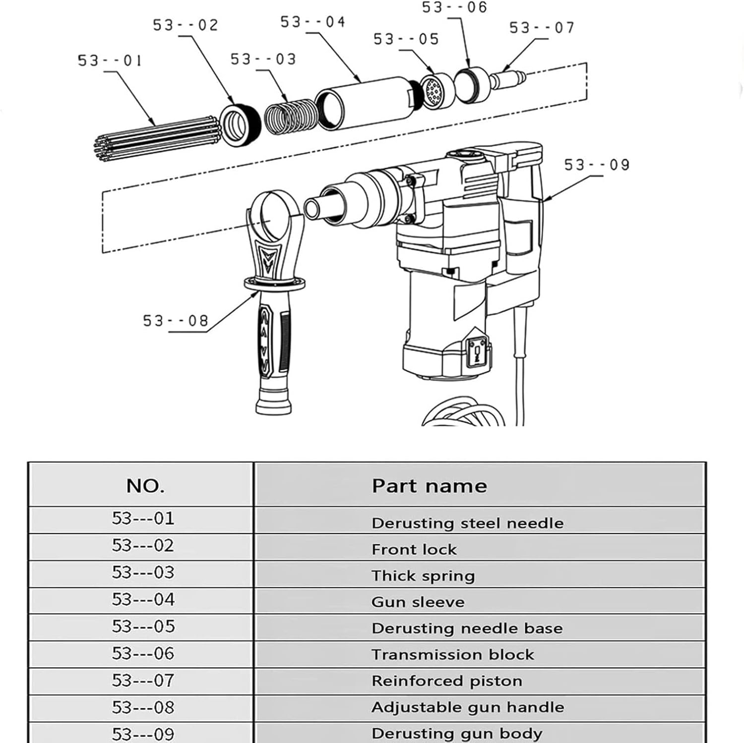 Handheld Electric Needle Rust Remover,Electric Needle Rust Removal Gun,1100w Industrial Grade Pistol Grip Needle Rust Remover for Rust Removal Weld Slag Paint Steel Pipe Screws Nuts,220V