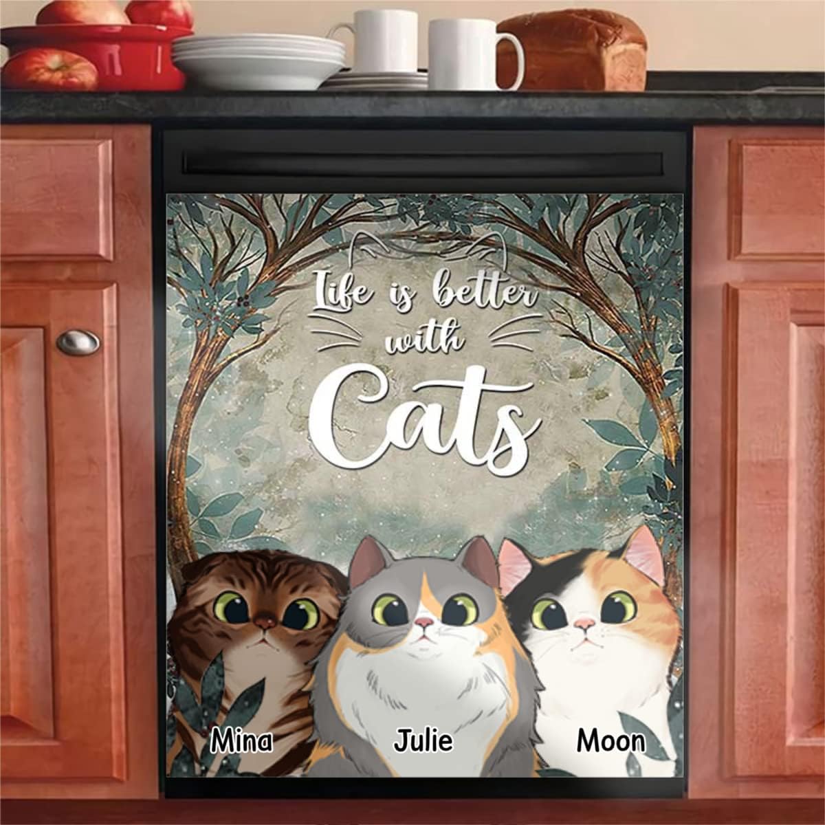 Personalized Dishwasher Cover Life Is Better With Cats Dishwasher Home
