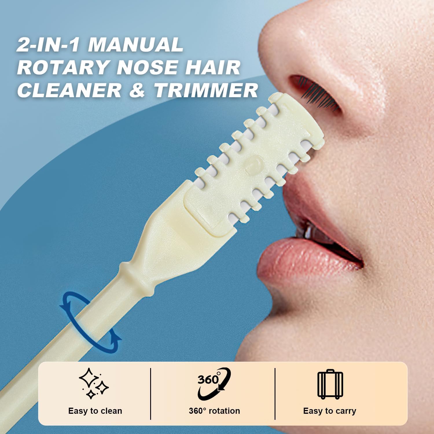 5 Pack Manual Nose Hair Trimmer for Men & Women, Double-Sided Cutter