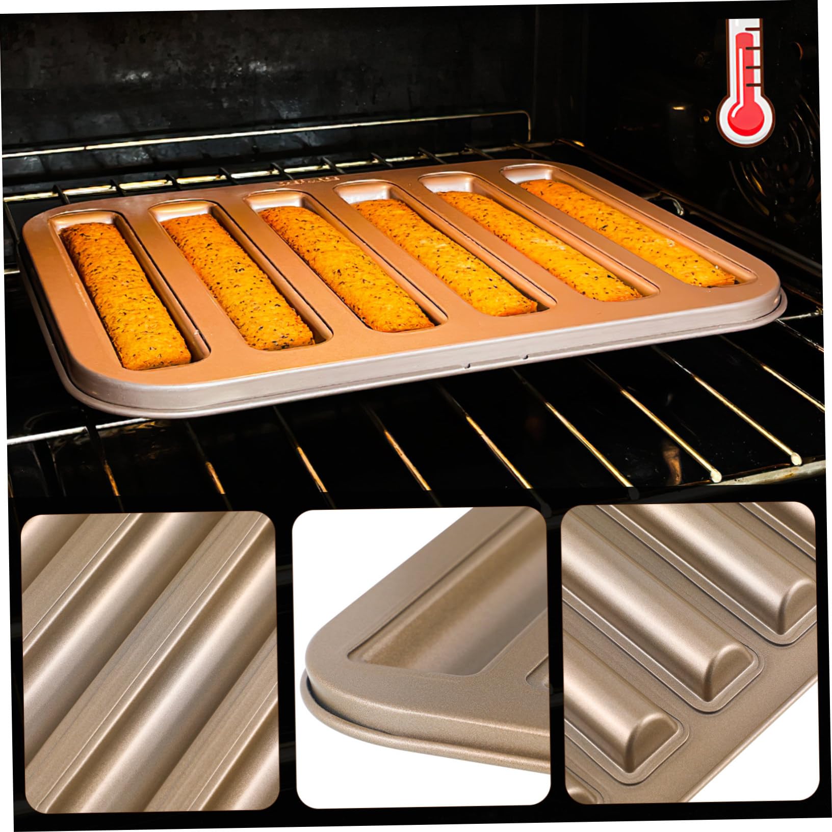 Ipetboom 3 Pièces Moule à Gâteau Pratique pour Pâtisserie DIY Moule à Adhésif pour Gâteaux Pâtisseries et Biscuits à Cavités Or
