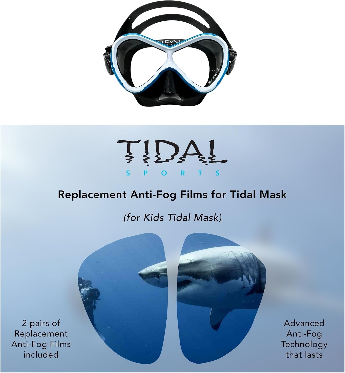 Pro Shot Tidal Mask Anti-Fog Film Replacement x2 Long Lasting Anti-Fog Protection for Snorkeling and Diving