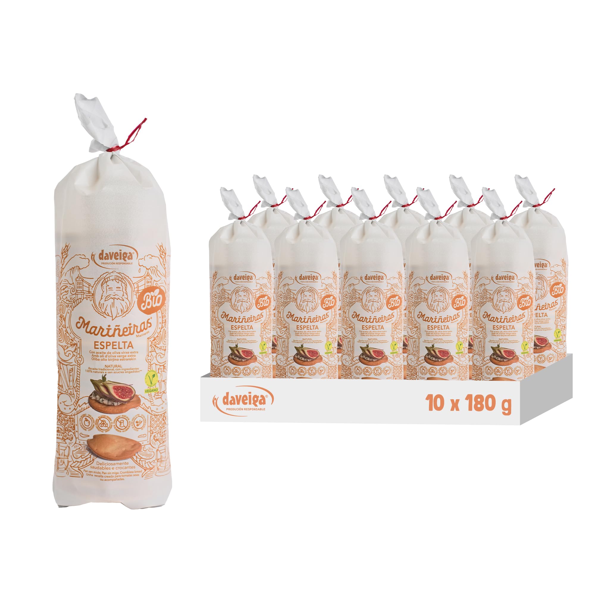 Tostas Ecológicas de Pan con Espelta Marineiras - 180 gr